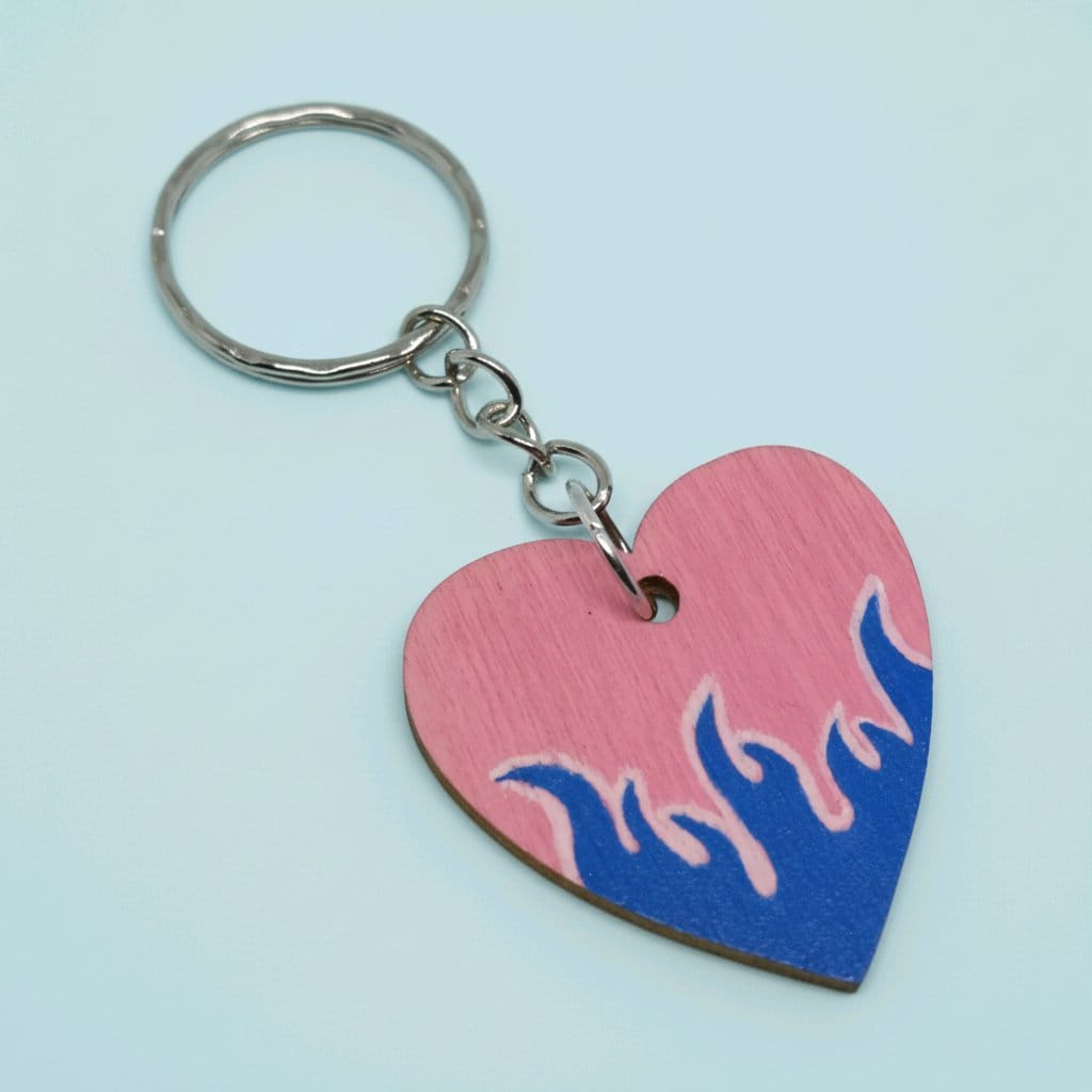 Hand-Painted Wooden Keychain