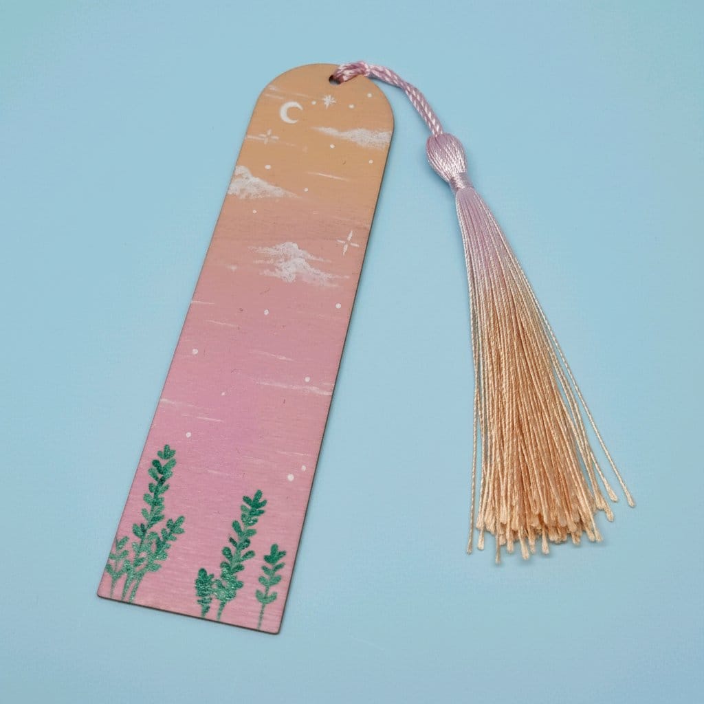 Hand-Painted Wooden Bookmark