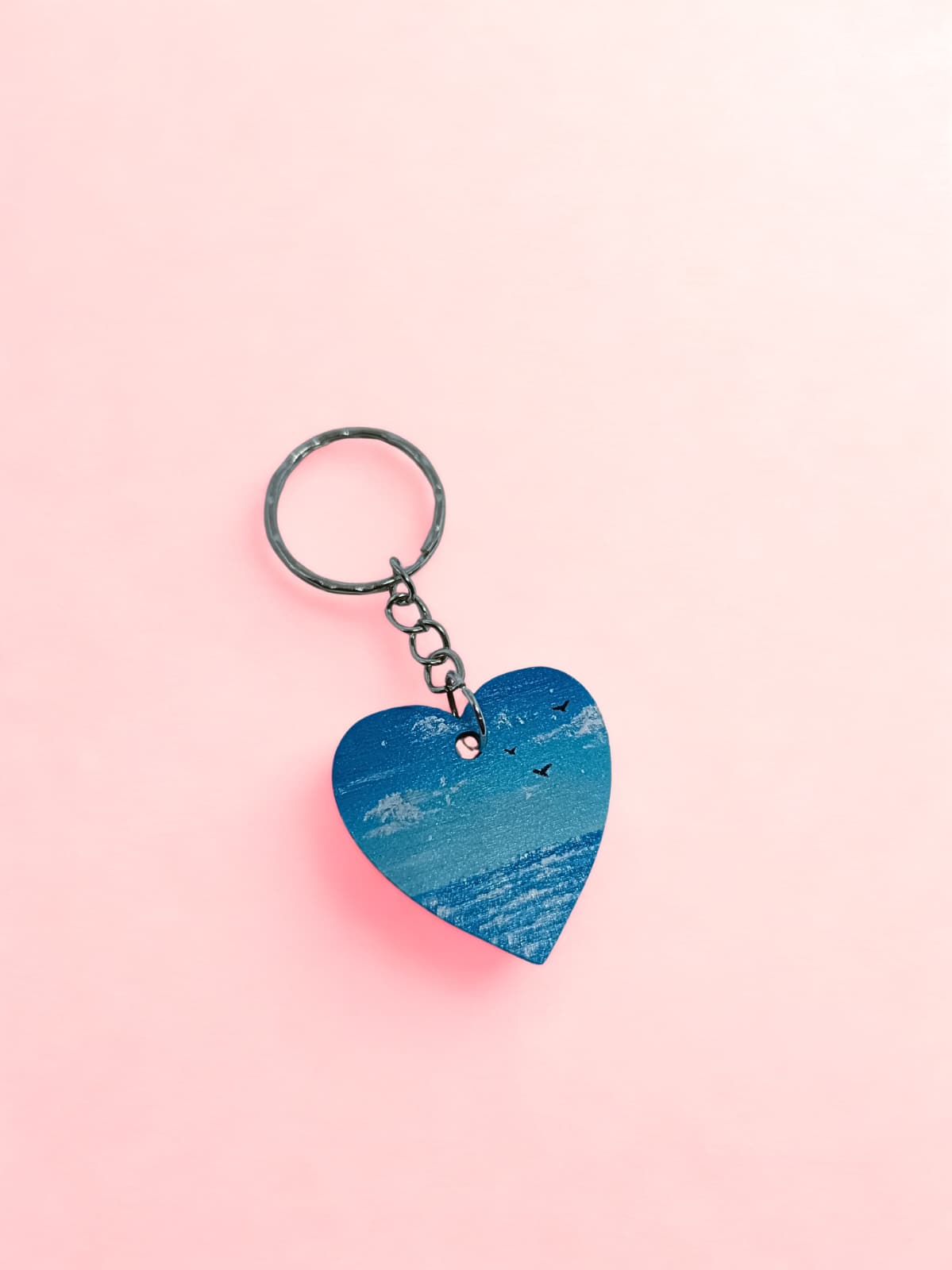 Hand-Painted Wooden Keychain
