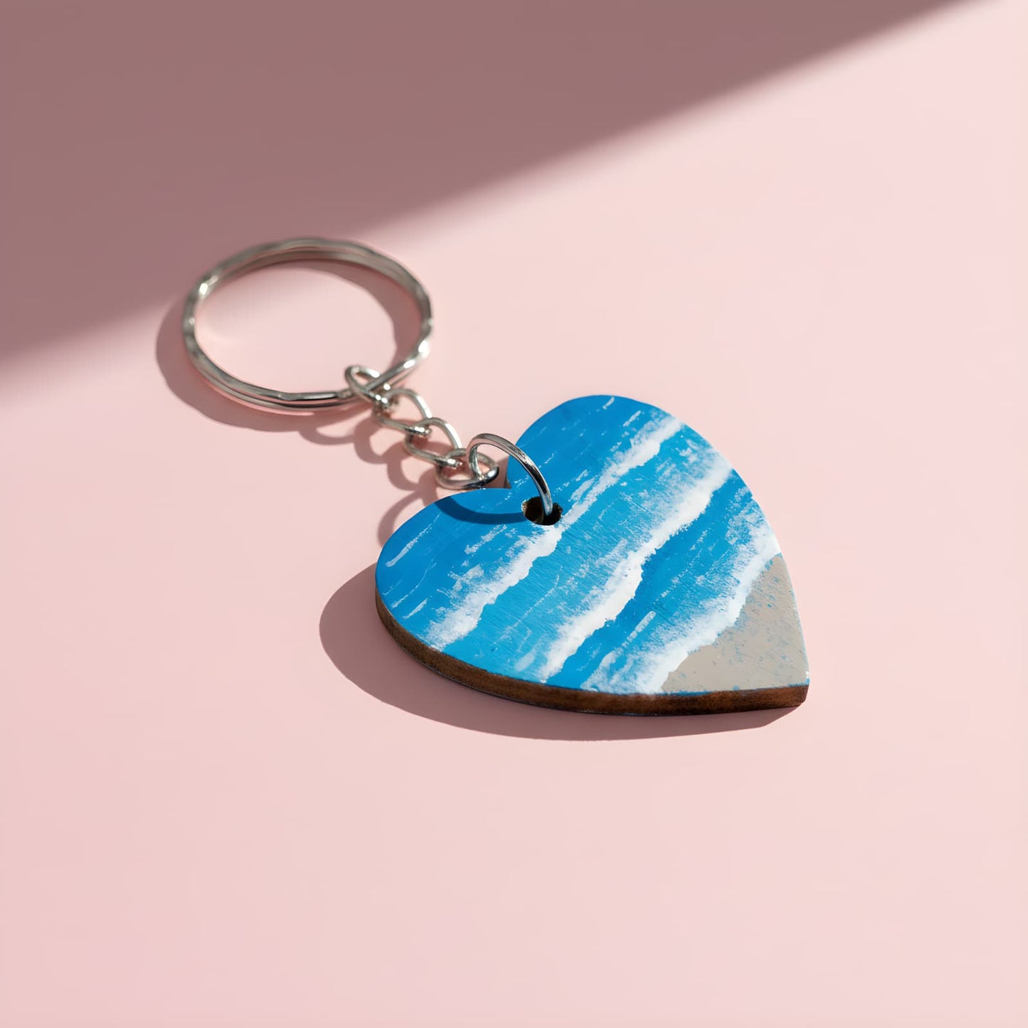 Hand-Painted Wooden Keychain