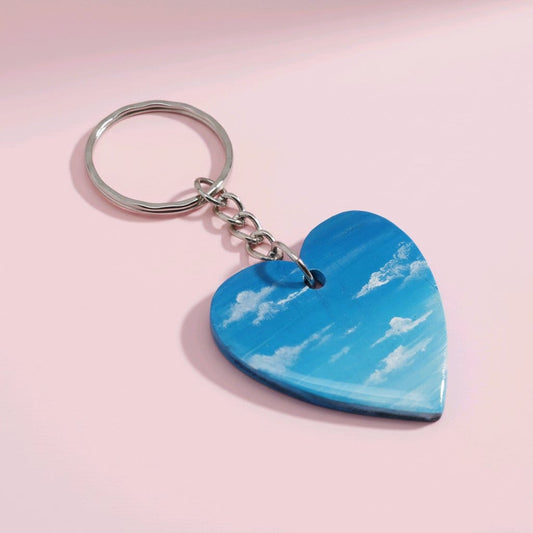 Hand-Painted Wooden Keychain