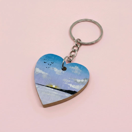 Hand-Painted Wooden Keychain