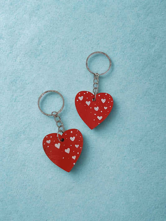 Hand-Painted Wooden Keychain | Valentine’s Edition