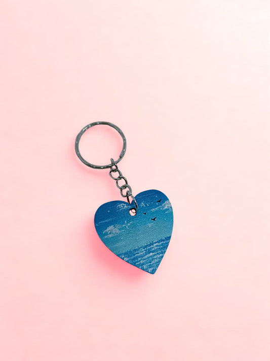 Hand-Painted Wooden Keychain